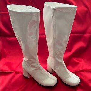 Ellie Glossy White 3” Heeled Boots